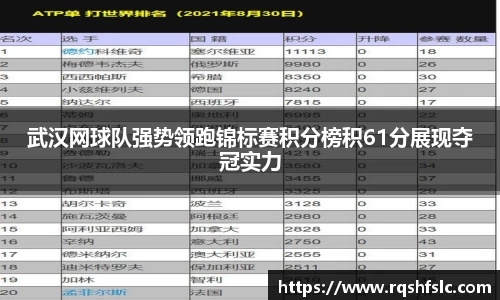 武汉网球队强势领跑锦标赛积分榜积61分展现夺冠实力